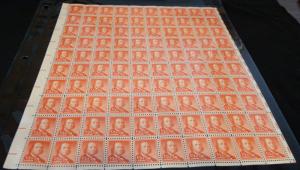 US #1030 FULL SHEET of 100, 1/2c Franklin, VF mint never hinged, POST OFFICE ...