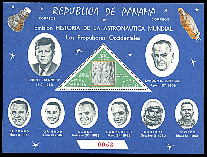 Panama 459Gh, MNH, J.F. Kennedy and Space Travel souvenir sheet