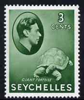 Seychelles 1938-49 KG6 Tortoise 3c green unmounted mint S...