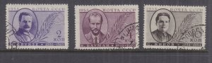 RUSSIA, 1935 Communist Party Activists set of 3, used.