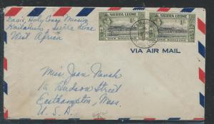 SIERRA LEONE (P3005B) 1955  KGVI 1/-X2 A/M KAILAHUN T USA