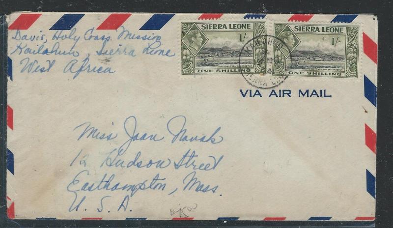 SIERRA LEONE (P3005B) 1955  KGVI 1/-X2 A/M KAILAHUN T USA