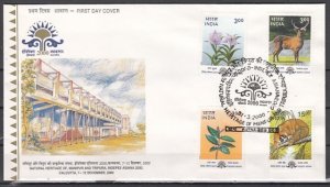 India, Scott cat. 1811-1814. Indepex  issue. Fauna & Flower. First day cover. ^
