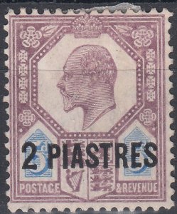 1905 BRITISH LEVANT KEVII 2pi on 5d DULL PURPLE & ULTRAMARINE (SG# 14) MH VF