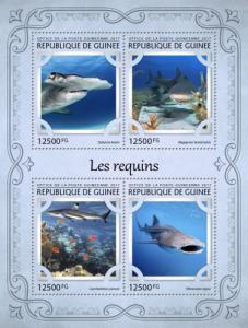 GUINEA - 2017 - Sharks - Perf 4v Sheet - M N H