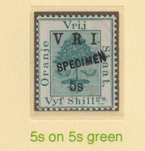 ORANGE FREE STATE 1902 5s on 5s  SPECIMEN