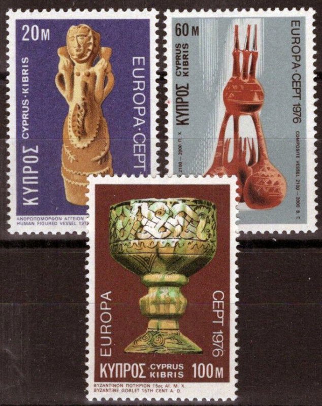 ZAYIX Cyprus 445-447 MNH Europa Byzantine Goblet Vessel Sculpture 090222S07