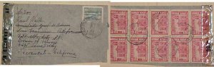 BOLIVIA  10 or MORE STAMPS ON 1943 CENSORED COVER L APAZ TO USA 