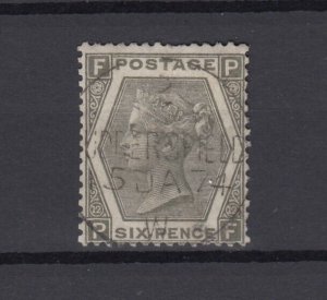 GB QV 1872 6d Grey SG125 Plate 12 Fine Used BP9703