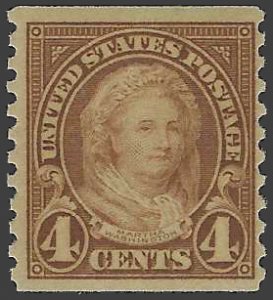 #601 4c Martha Washington Coil Single 1923 Mint NH