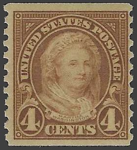 #601 4c Martha Washington Coil Single 1923 Mint NH