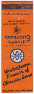 Canada Revenue 1/5¢ Excise Tax Matchbook CANADIAN WESTINGHOUSE