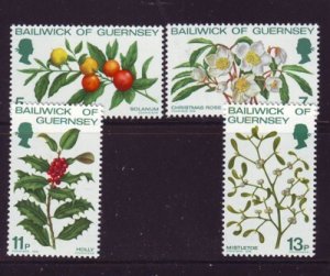 Guernsey Sc 169-172 1978 Christmas Flowers stamps mint NH