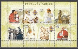 Guinea Bissau, Mi cat. 3436-3439 A. Pope John Paul II s/sheet. ^