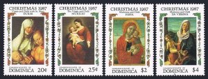 Dominica 1049-1052, 1053, MNH. Mi 1061-1064, Bl.123. Christmas 1987. Paintings.
