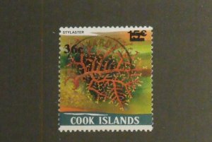 9001   Cook Islands   Used # 711b   See Coral - Stylaster w O/P    CV$ 1.20