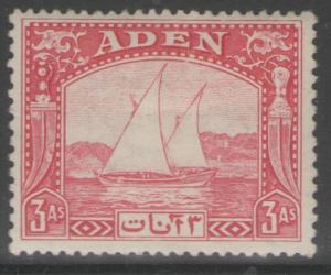 ADEN SG6 1937 3a CARMINE MTD MINT