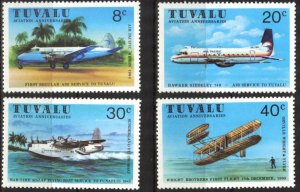 Tuvalu 1980 Aviation Airplanes Set of 4 MNH