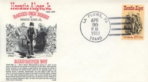 1982 Horatio Alger Jr - Author (Scott 2010) Gamm FDC