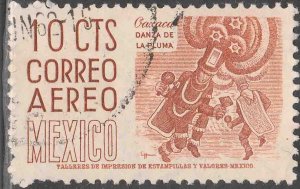 MEXICO C219a, 10cents 1950 Definitive 2nd Printing wmk 300 USED, F-VF. (1043)