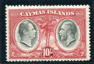 Cayman Islands 1932 KGV Centenary 10s black & scarlet superb MNH. SG 95. Sc 80.