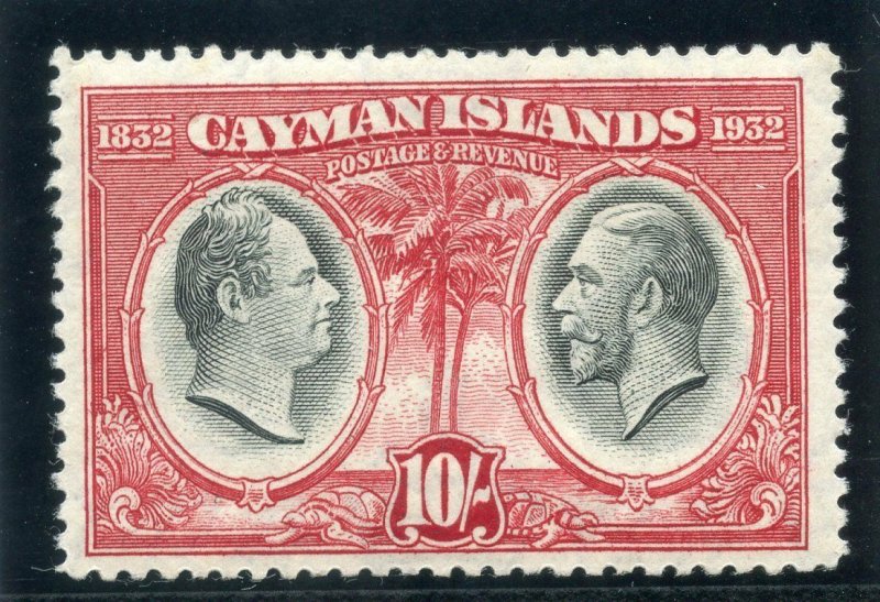 Cayman Islands 1932 KGV Centenary 10s black & scarlet superb MNH. SG 95. Sc 80.