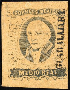 Mexico Stamps # 1 MLH VF Scott Value $50.00