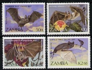 ZAMBIA - 1989 - Bats - Perf 4v Set - Mint Never Hinged