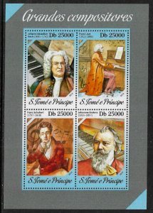 St Thomas & Prince Is #2603 MNH S/Sheet - Musical Composers