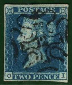 GB QV 1841 Stamp SG.15 2d Plate 3 (OI) VFU Used NUMBER *12* MX Cat £550+ BRED51