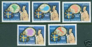 VATICAN Scott 845-849 MNH** Pope John Paul Set CV $9.35