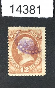 MOMEN: US STAMPS # O117 USED PURPLE WHEEL OF FORTUNE FANCY CANCEL LOT #14381