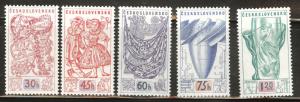 Czechoslovakia Scott 849-853 MH* set 1958 