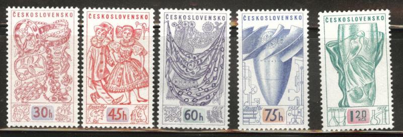 Czechoslovakia Scott 849-853 MH* set 1958 