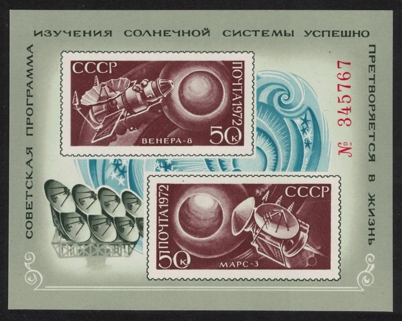 USSR Space Research MS 1972 MNH SC#4045 SG#MS4133