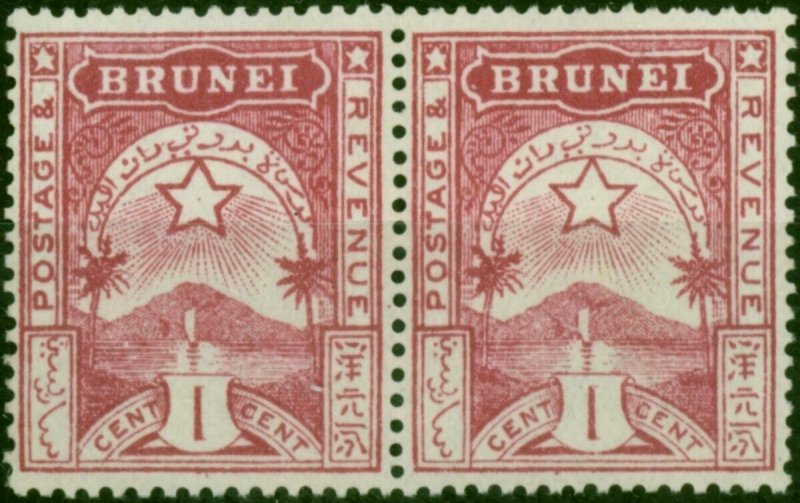 Brunei 1895 1c Brown-Lake SG2 Position 3/7 to 3/8 Fine & Fresh Unused