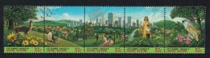 UN New York Deer under Tree Parrot Bird Habitat Strip of 5v 1996 MNH SG#698-702