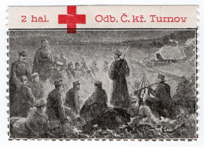 (I.B) Czechoslovakia (Great War) Cinderella : Red Cross Fund 2h (Turnov-Turnau)