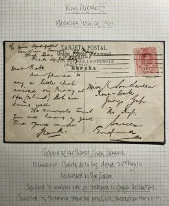 1909 Las Palmas Gran Canaria Spain Paquebot Picture Postcard Cover To England