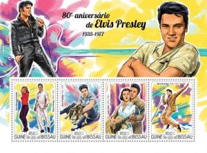 Elvis Presley Music Rock and Roll Cinema Hollywood Guinea-Bissau MNH stamp set