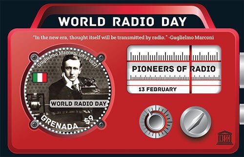 Grenada 2013 - UN World Radio Day Stamp - Souvenir  Stamp Sheet - MNH