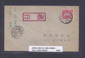 JAPAN DEC 25 1926 OSAKA-OITA FIRST FLIGHT