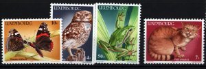 Luxembourg 732-735 MNH Endangered wildlife bird owl wild cat butterfly frog