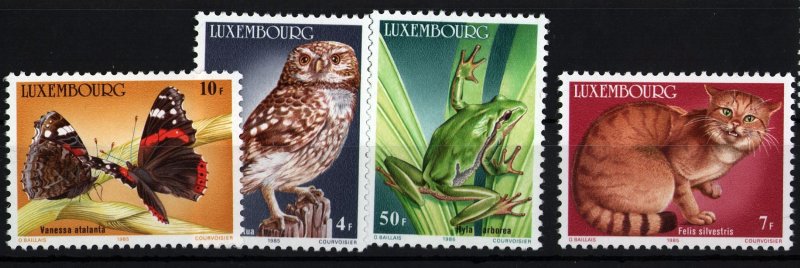 Luxembourg 732-735 MNH Endangered wildlife bird owl wild cat butterfly frog