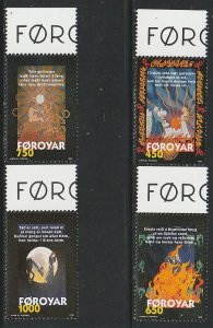 1998 Faroe Islands - Sc 332-5 - MNH VF - 4 single - Scenes from Sigurd poem