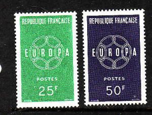 France-Sc#929-30-Unused hinged Europa set-1959-