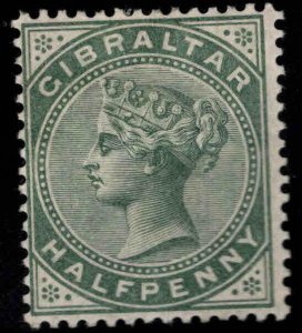 Gibraltar Scott 8 MH* 1887 dull green stamp