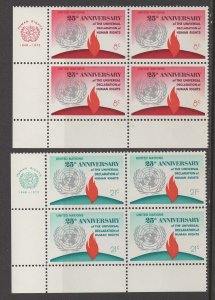 UN-NY # 242-43   Human Rights - M.I.4 blocks    (2)  Mint NH