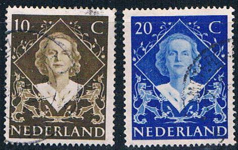 Netherlands 304-05 Used set Queen Juliana 1948 (N0681)