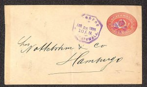 GUATEMALA H&G #5 STATIONERY ENTIRE GUATEMALA TO HAMBURG GERMANY 1895